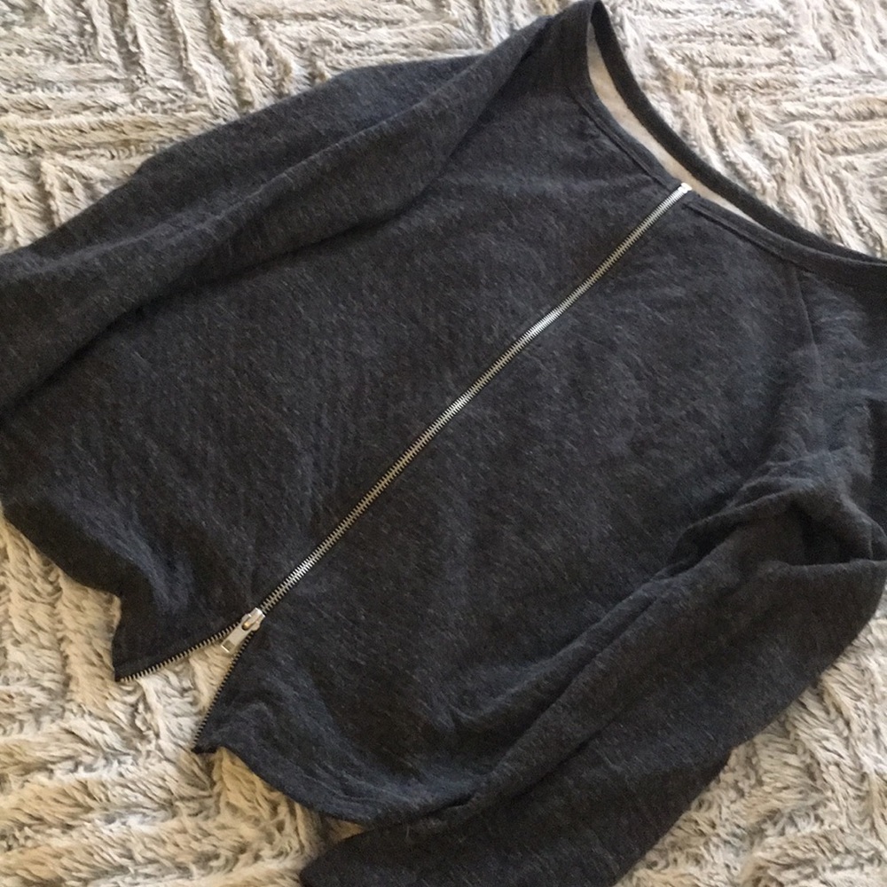 Cute zipper back sweatshirt